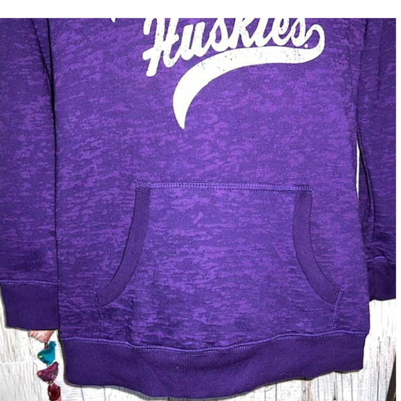 WASHINGTON HUSKIES BLUE 84 BRAND PURPLE LIGHTWEIGHT HOODIE SIZE LARGE - Picture 3 of 8